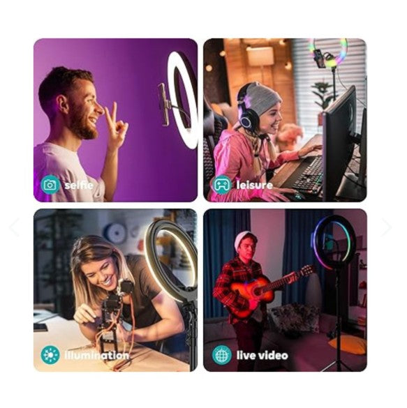 Anillo de luz Led RGB para Fotografía y Videos