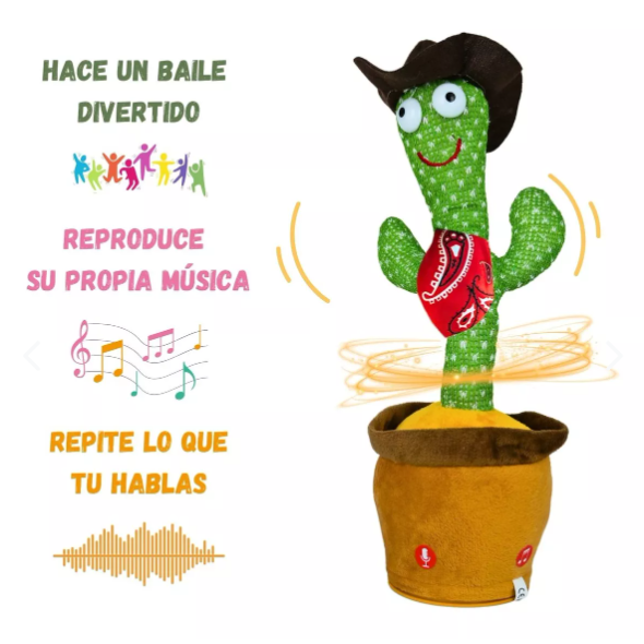 Cactus Bailarín Imita Voz Musica Modelo CawBoy