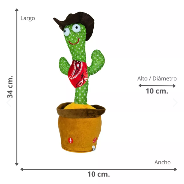 Cactus Bailarín Imita Voz Musica Modelo CawBoy