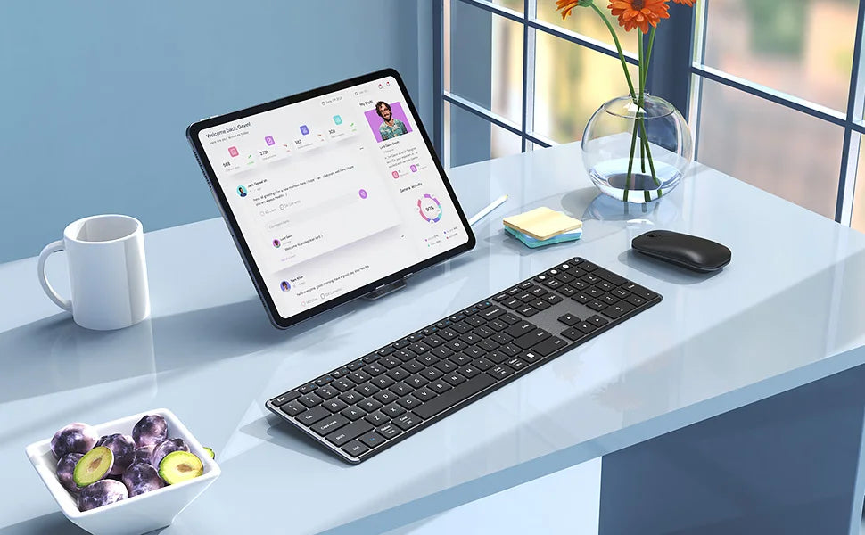 Combo Teclado y Mouse Inalámbricos con Bluetooth Seenda Multi-Device Rechargeable