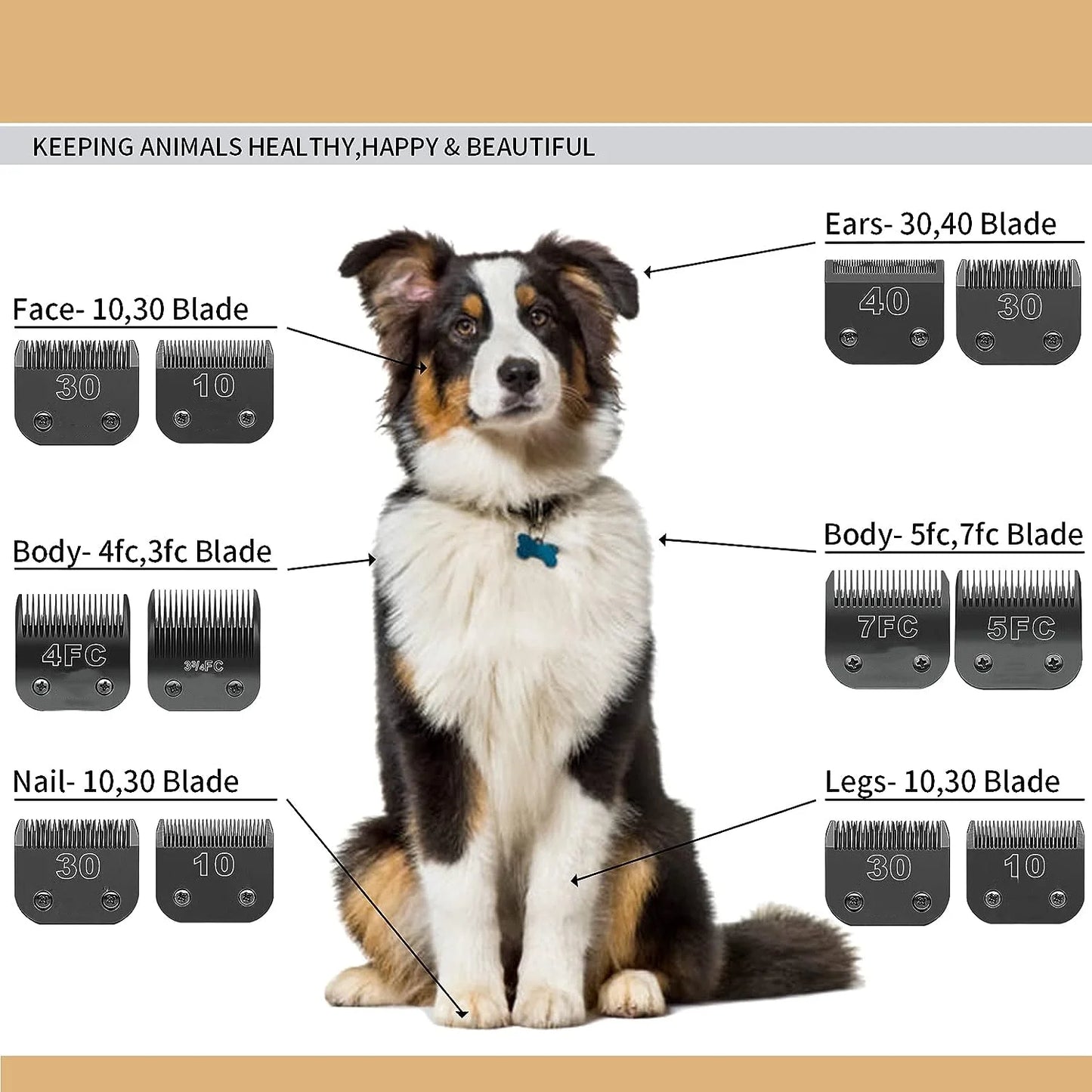 Cortadora cuidado para perros desmontable negra