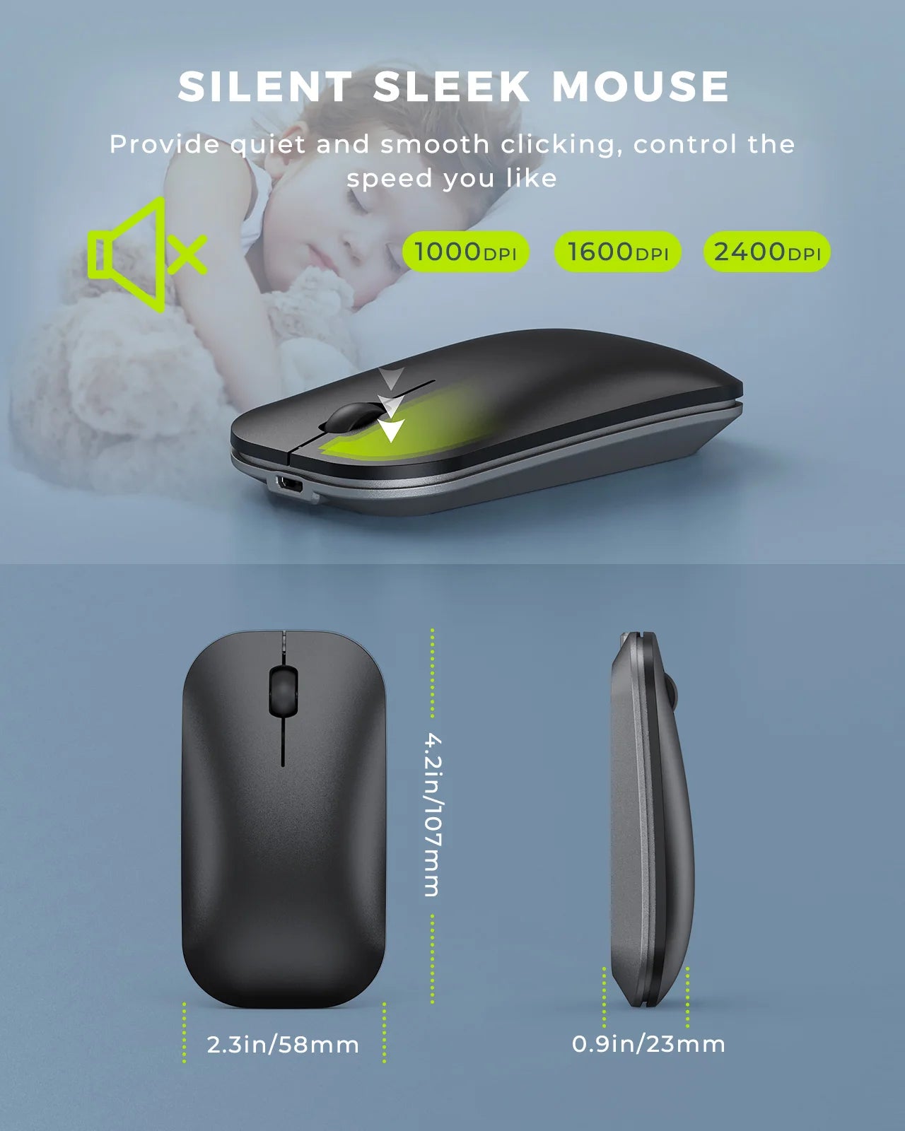 Combo Teclado y Mouse Inalámbricos con Bluetooth Seenda Multi-Device Rechargeable