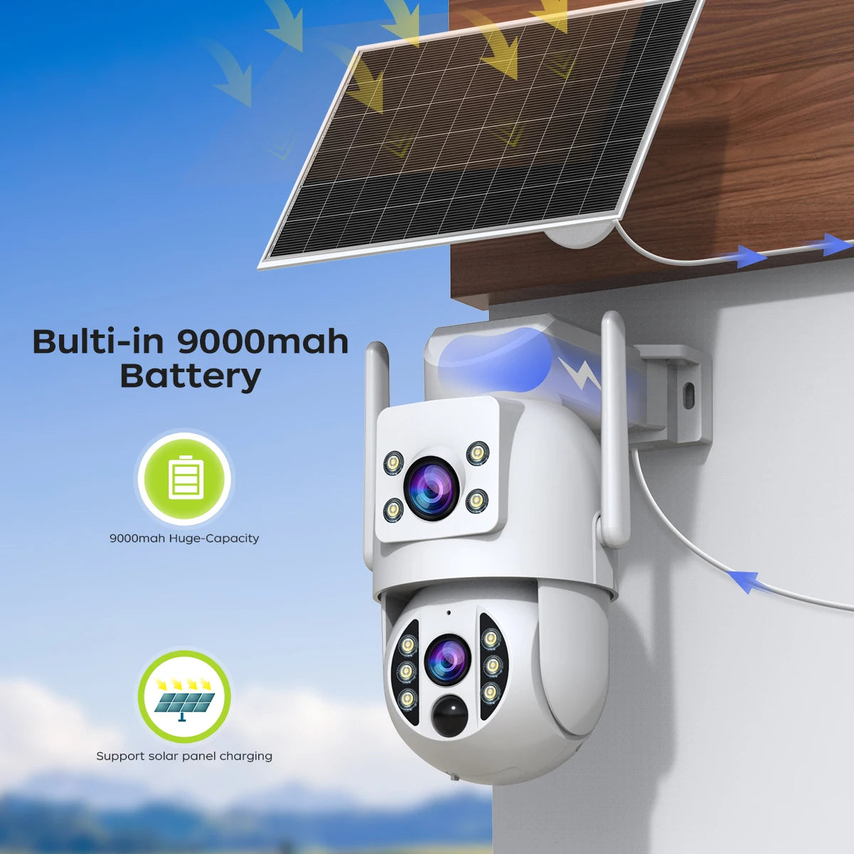 Cámara de Seguridad Solar JOOAN 4K, Inalámbrica Exteriores
