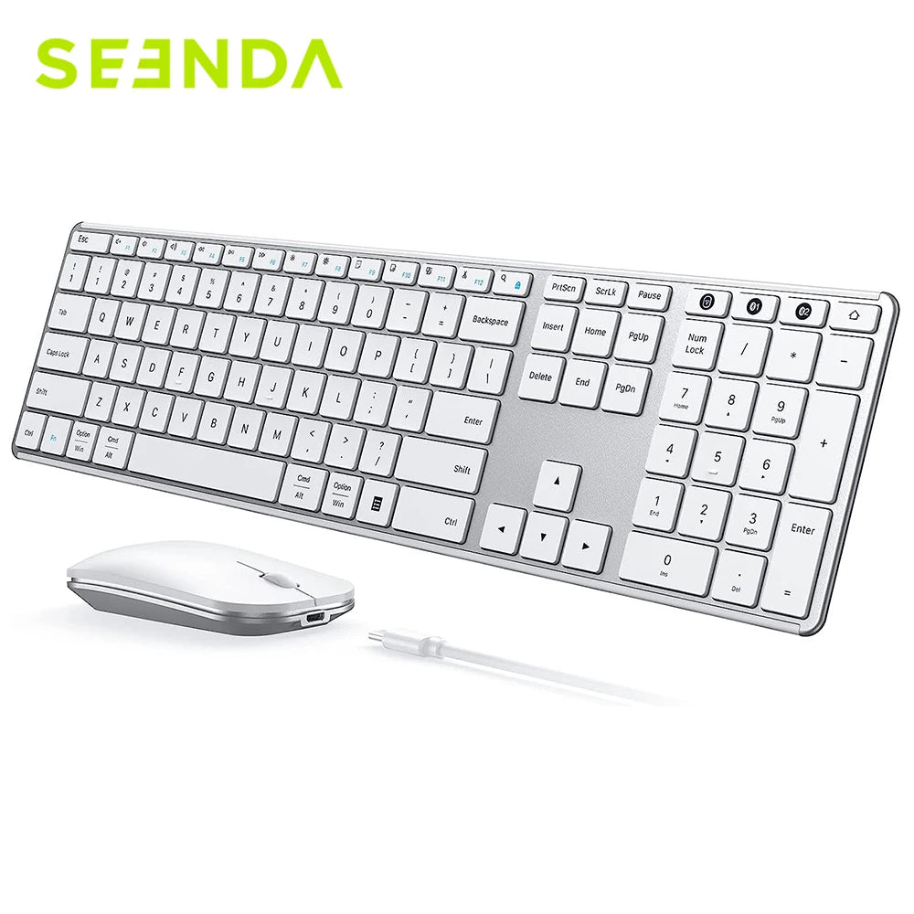 Combo Teclado y Mouse Inalámbricos con Bluetooth Seenda Multi-Device Rechargeable