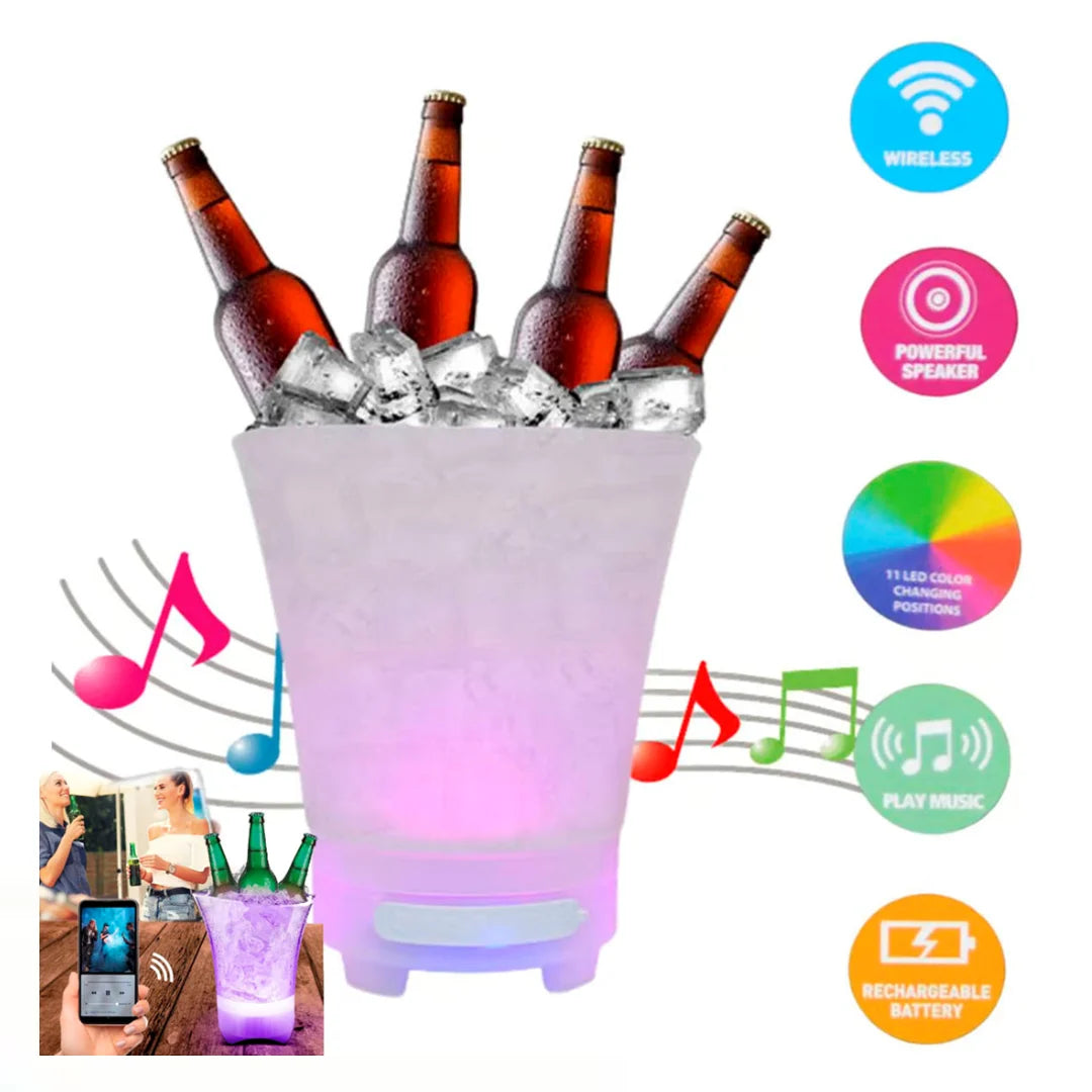 Hielera parlante bluetooth luz multicolor
