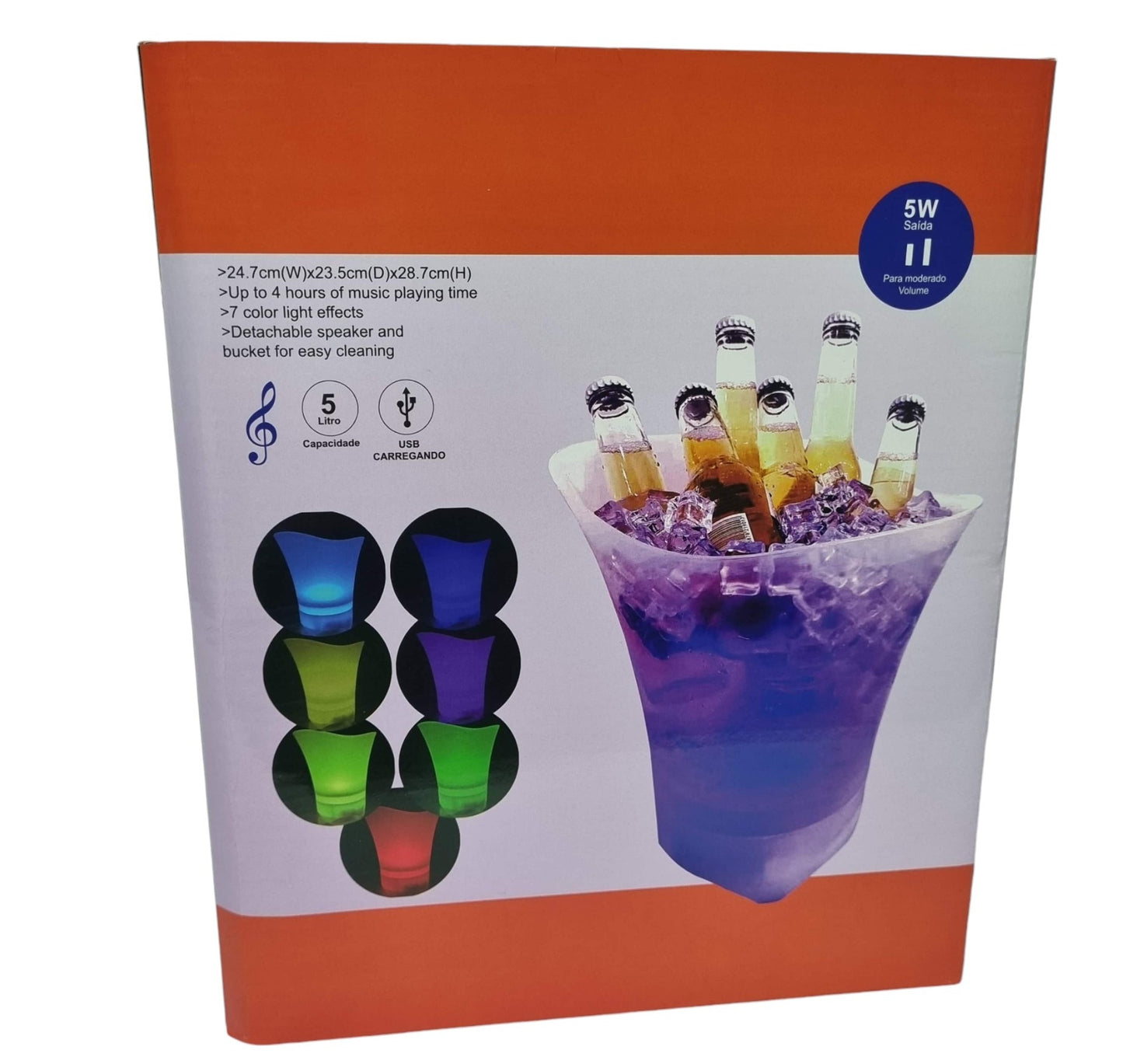 Hielera parlante bluetooth luz multicolor