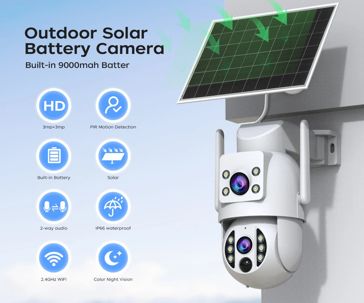 Cámara de Seguridad Solar JOOAN 4K, Inalámbrica Exteriores