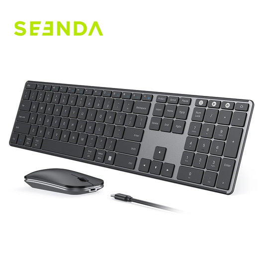Combo Teclado y Mouse Inalámbricos con Bluetooth Seenda Multi-Device Rechargeable
