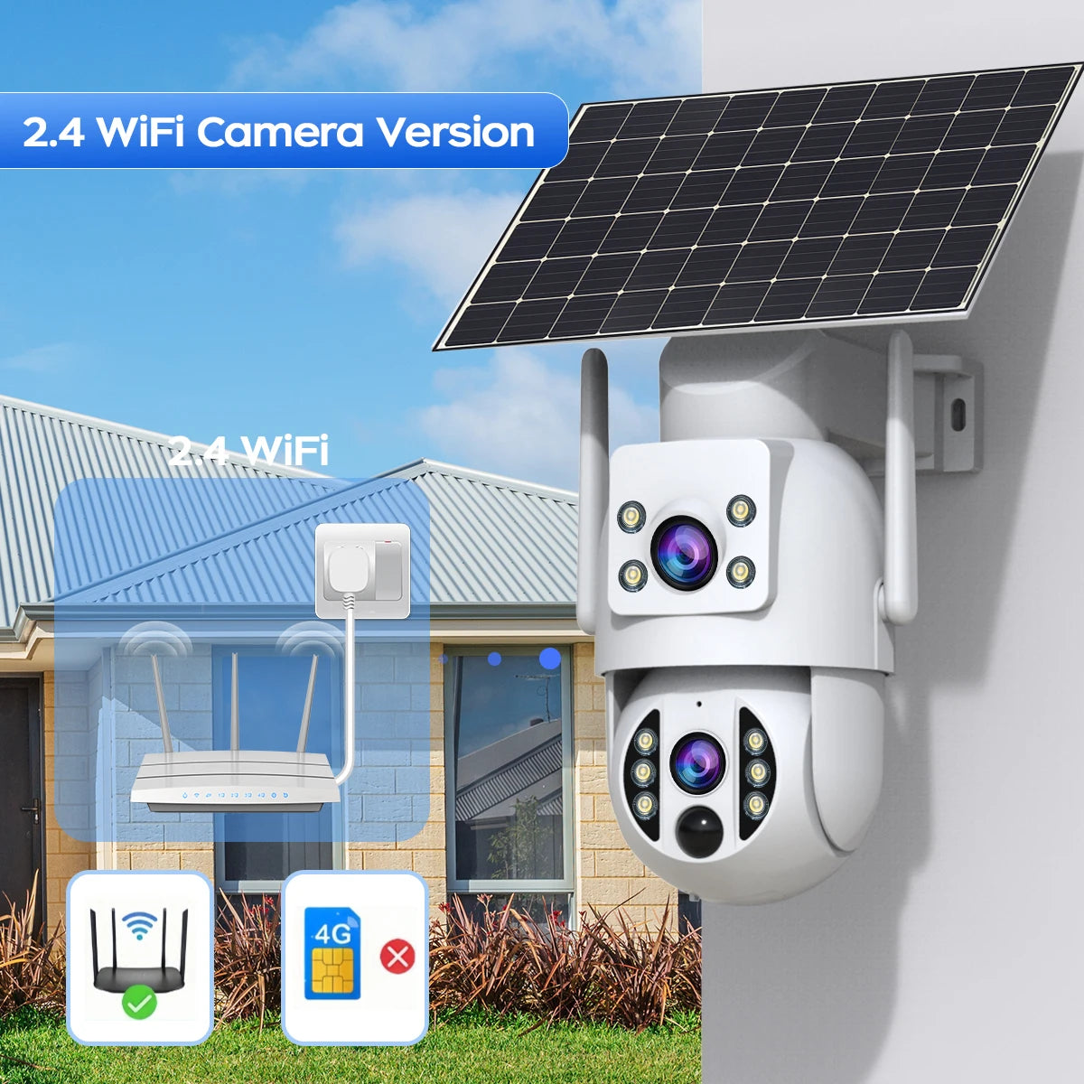 Cámara de Seguridad Solar JOOAN 4K, Inalámbrica Exteriores